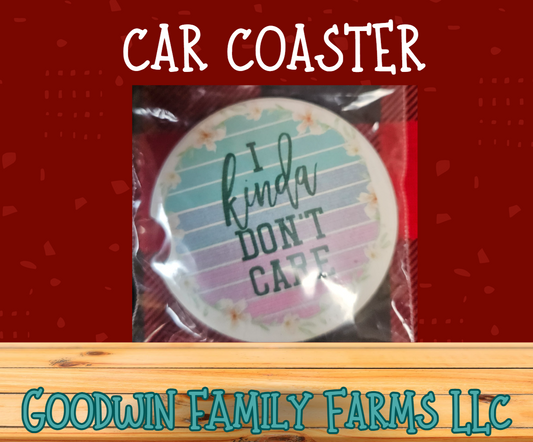 I kinda don't care car coaster