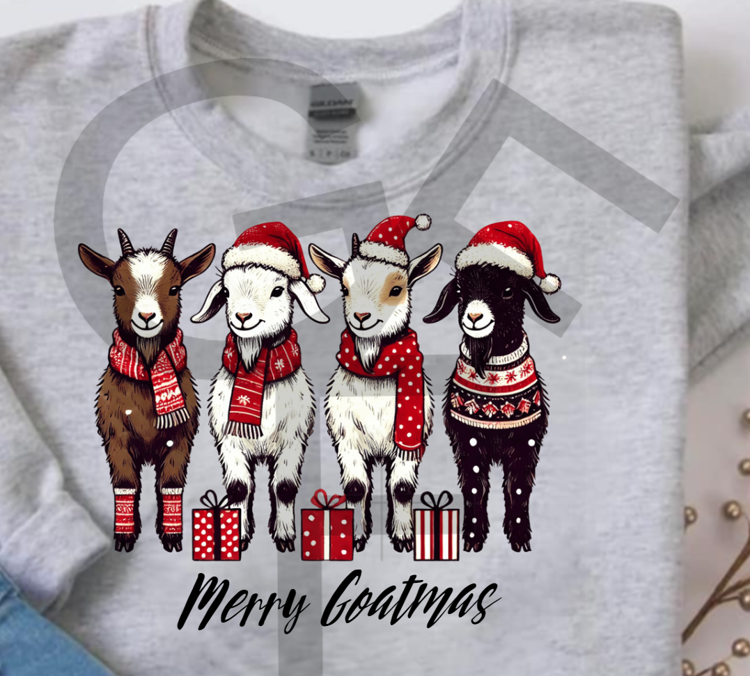 Merry Goatmas Grey Sweatshirt